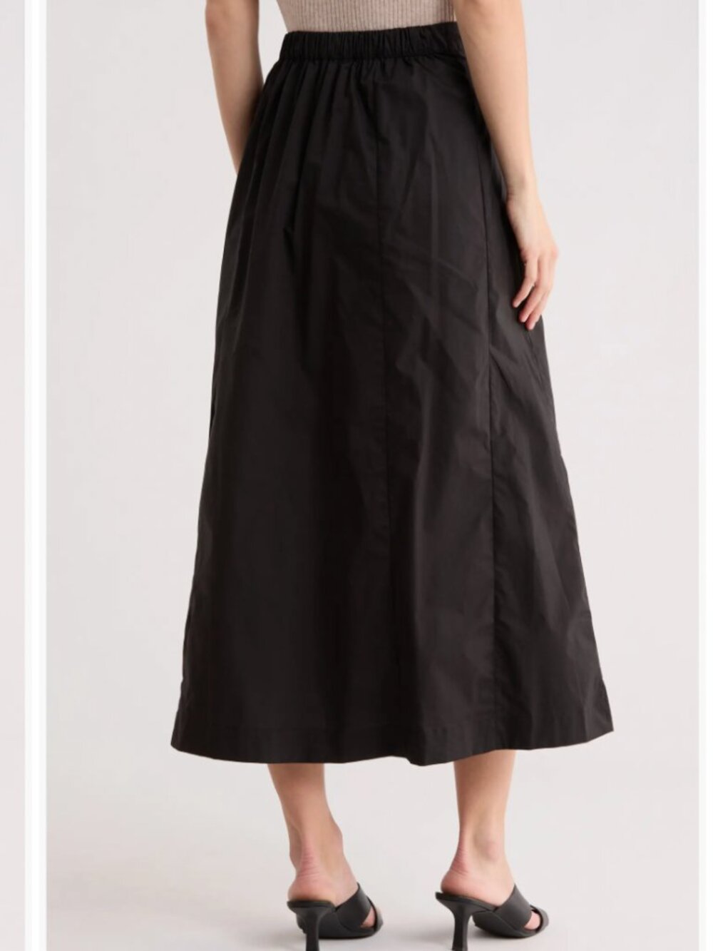 T Tahari Cotton Button Front Midi Skirt - Sz L - NWT - Picture 2 of 10